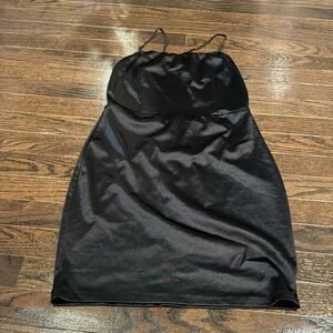 Black backless going out dress